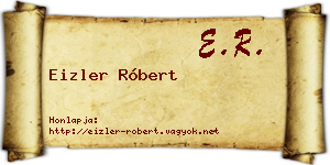 Eizler Róbert névjegykártya